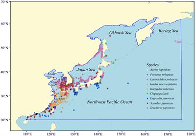 Comparative analysis of climate-induced habitat shift of economically significant species with diverse ecological preferences in the Northwest Pacific